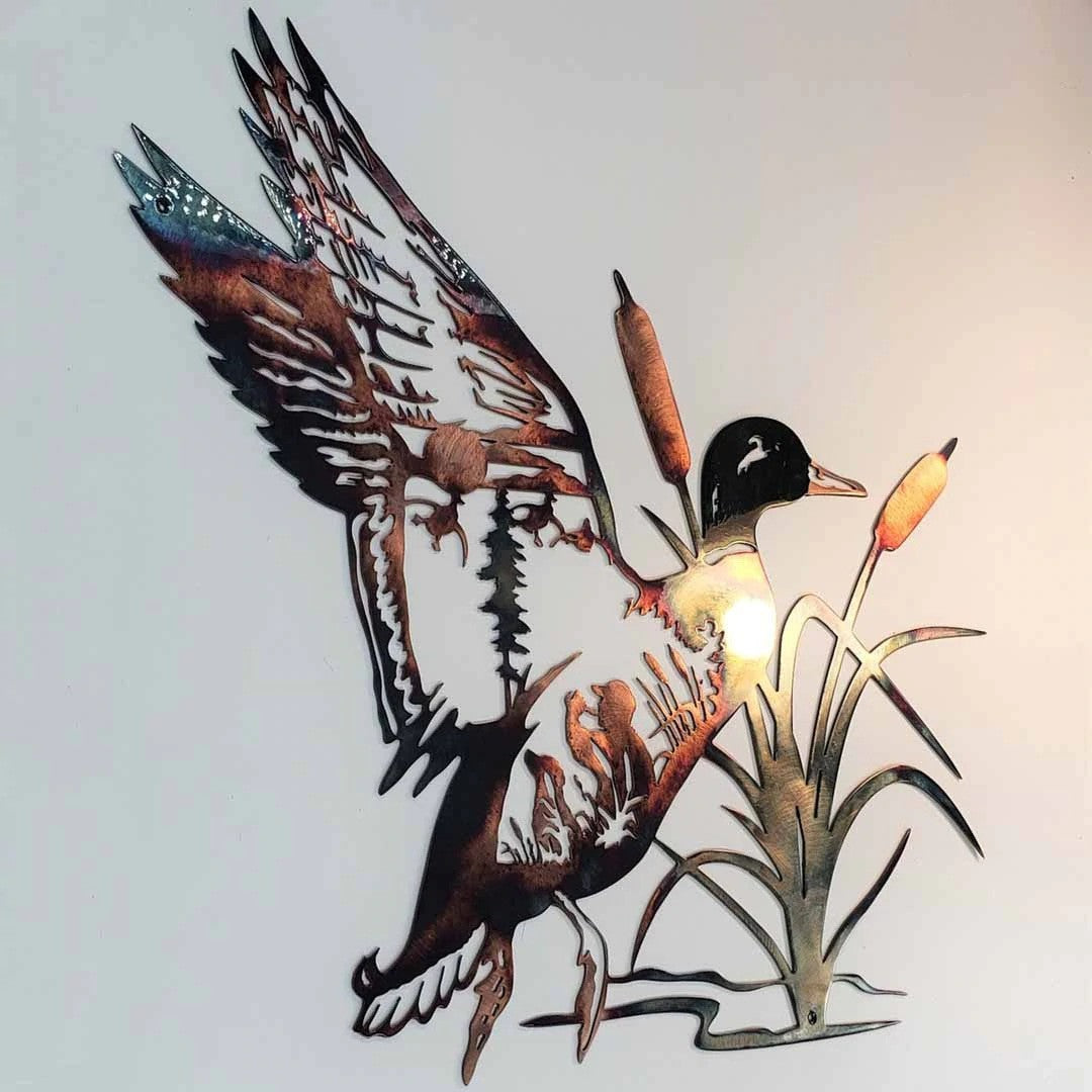 Mallard Duck Alloy Wall Art – Modern Metal Home Decor