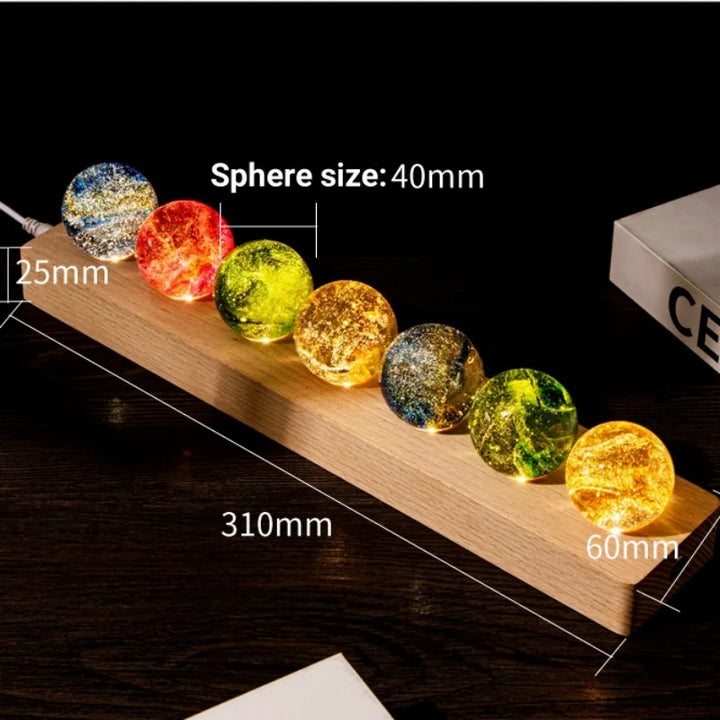 Luminous Glass Planet Ball – Colourful Desktop Décor & Unique Gift