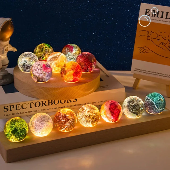 Luminous Glass Planet Ball – Colourful Desktop Décor & Unique Gift