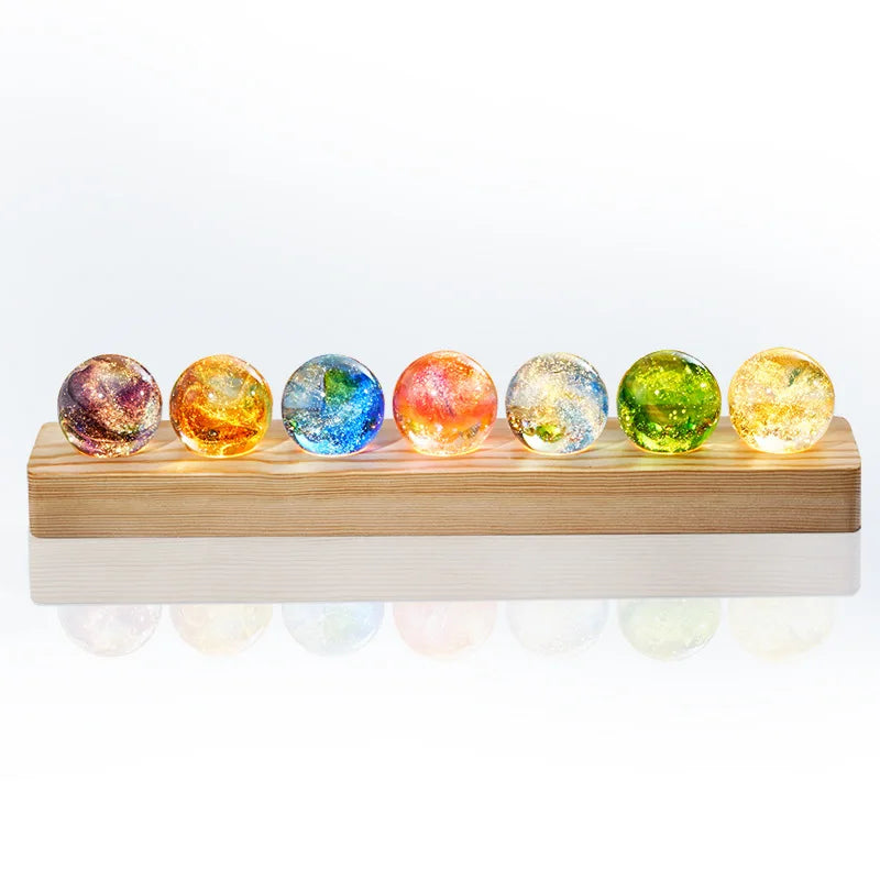 Luminous Glass Planet Ball – Colourful Desktop Décor & Unique Gift