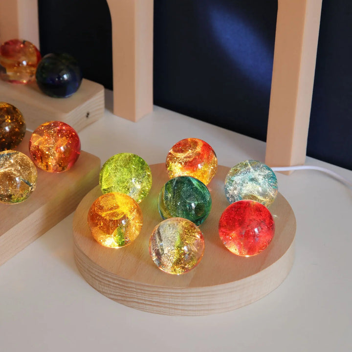 Luminous Glass Planet Ball – Colourful Desktop Décor & Unique Gift